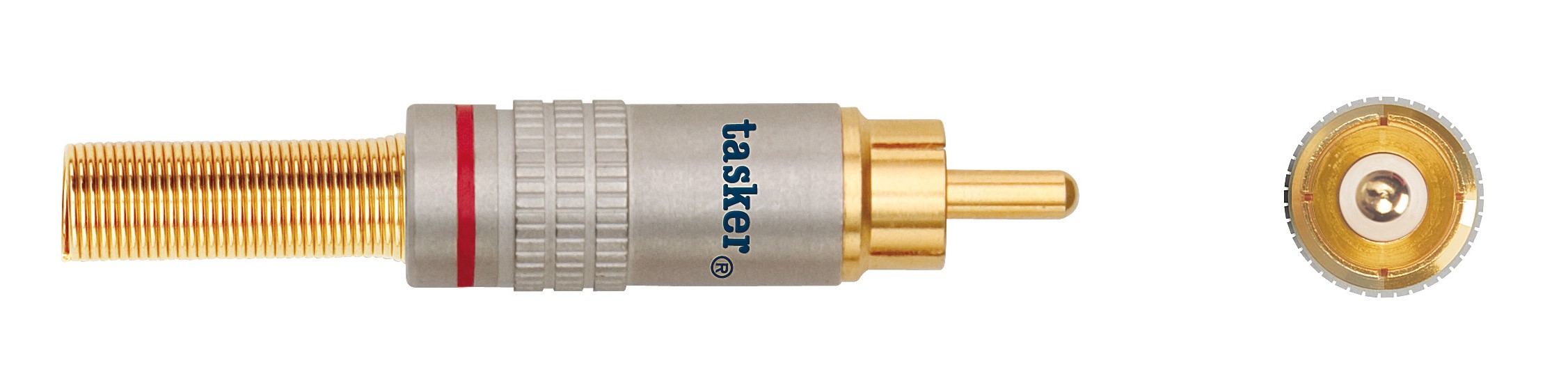TASKER SP62 CONNETTORE RCA MASCHIO CONTATTI ORO - ROSSO