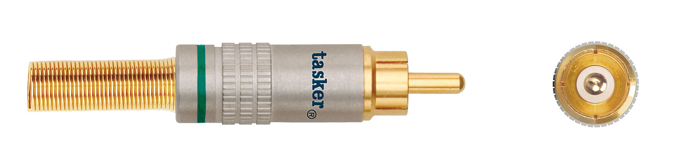 TASKER SP62 CONNETTORE RCA MASCHIO CONTATTI ORO - VERDE
