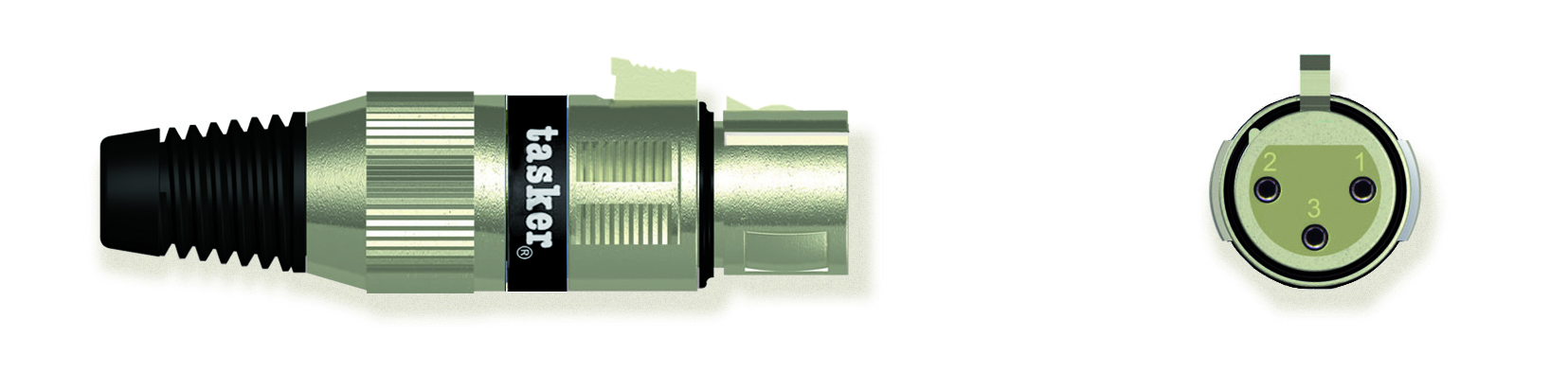 TASKER SPINA XLR FEMMINA 3 POLI METALLO - NERO