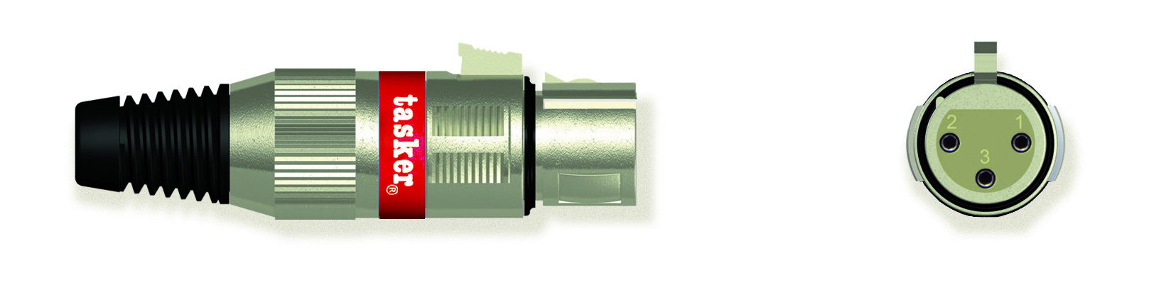 TASKER SPINA XLR FEMMINA 3 POLI METALLO - ROSSO