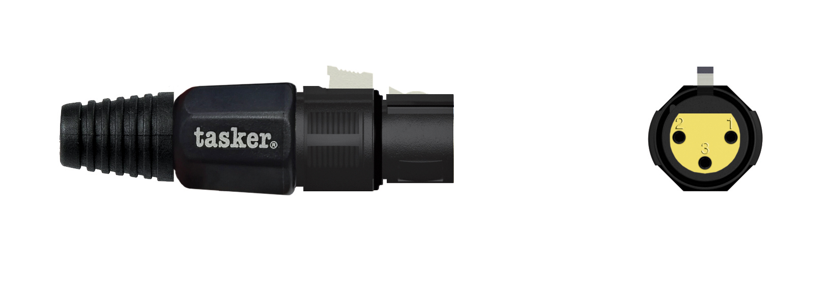 TASKER SPINA XLR FEMMINA 3 POLI PLASTICA - NERO