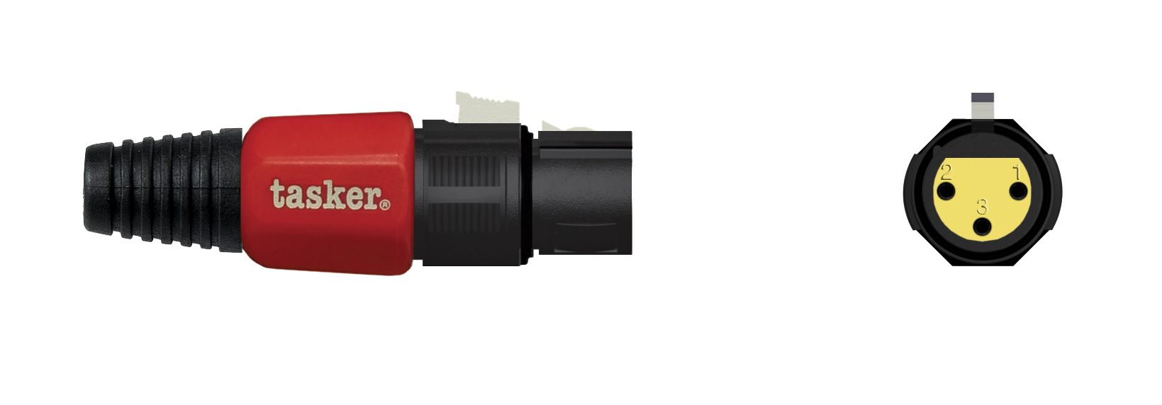 TASKER SPINA XLR FEMMINA 3 POLI PLASTICA - ROSSO