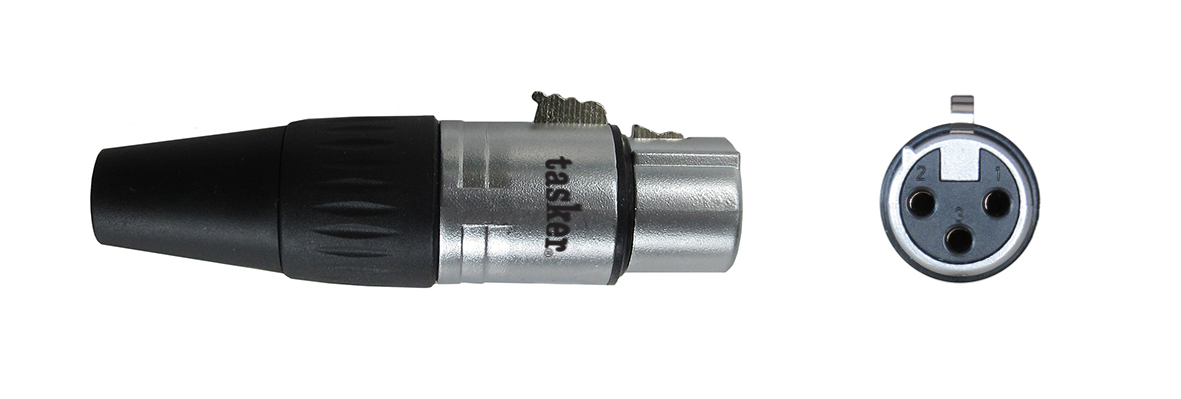 TASKER (SP9) SPINA XLR FEMMINA 3 POLI CONTATTI ORO - NERO