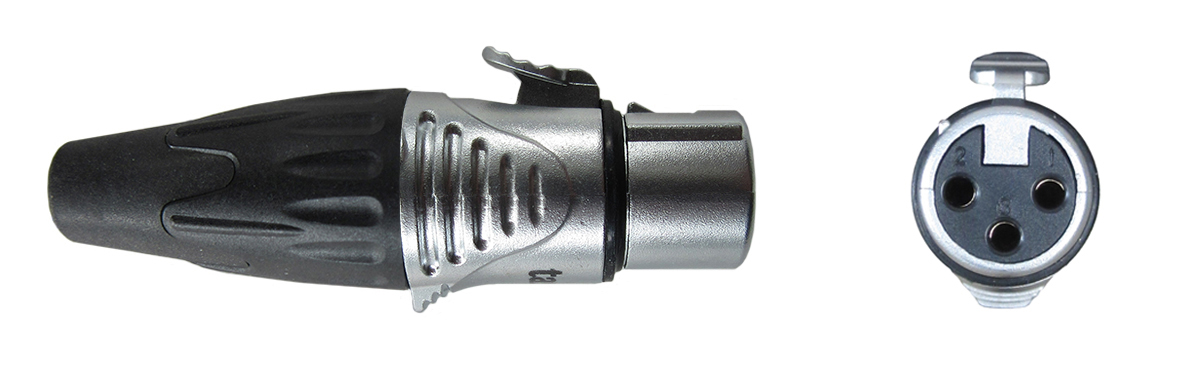 TASKER (SP2) SPINA XLR FEMMINA 3 POLI CONTATTI ORO - NERO