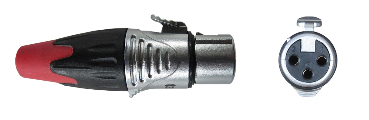 TASKER (SP1) SPINA XLR FEMMINA 3 POLI CONTATTI ORO - ROSSO