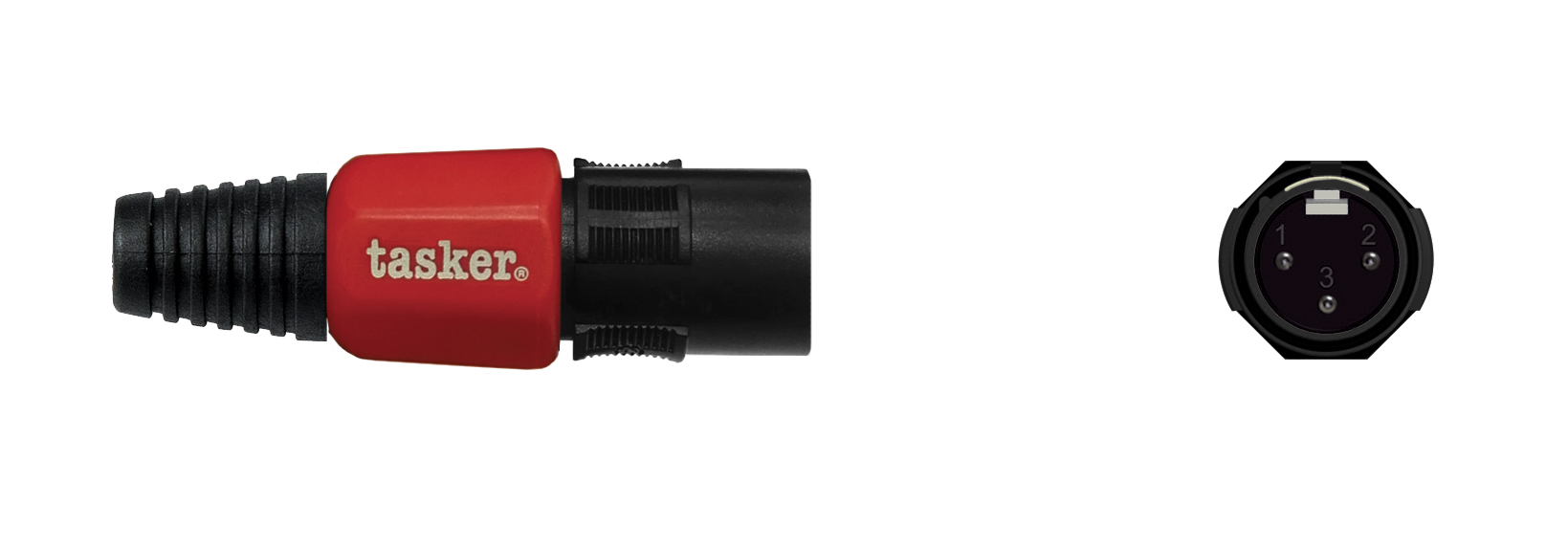 TASKER SPINA XLR MASCHIO 3 POLI PLASTICA - ROSSO
