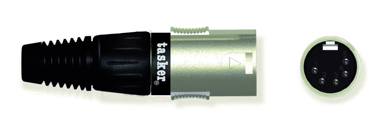 TASKER SPINA XLR MASCHIO 5 POLI - NERO