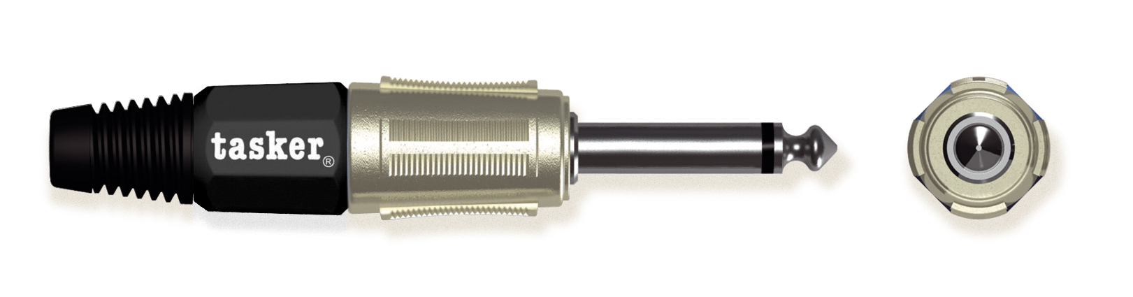 TASKER SPINA JACK MONO 6,3 MASCHIO GUSCIO IN PLASTICA-NERO