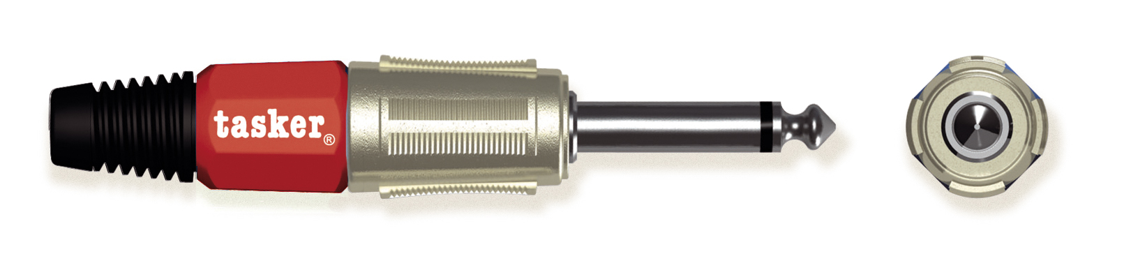 TASKER SPINA JACK MONO 6,3 MASCHIO GUSCIO IN PLASTICA-ROSSO