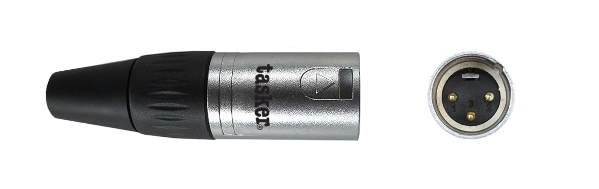 TASKER (SP3) SPINA XLR MASCHIO 3 POLI CONTATTI ORO - NERO