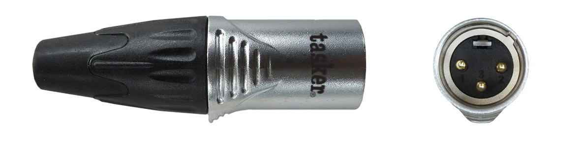 TASKER (SP19) SPINA XLR MASCHIO 3 POLI PLACCATI ORO - NERO