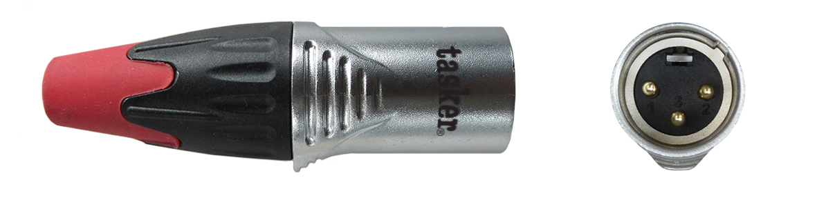 TASKER (SP18) SPINA XLR MASCHIO 3 POLI CONTATTI ORO - ROSSO