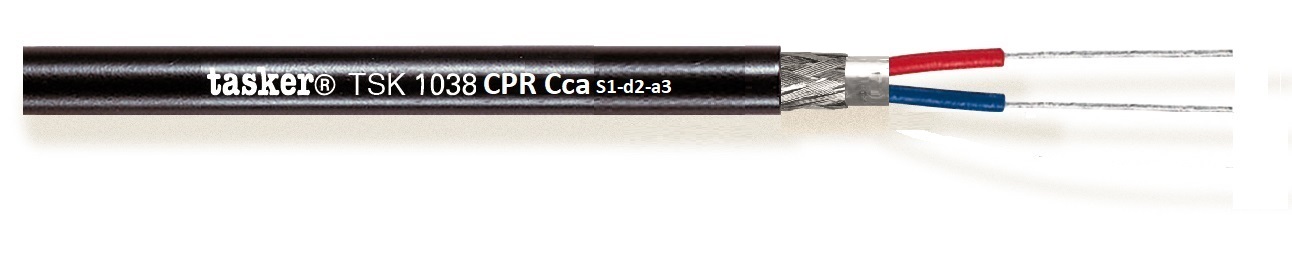 TASKER CAVO TSK1038 CPR Cca 2x0,35 NERO - BOB. MT. 100