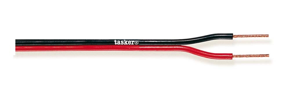 TASKER CAVO TSK49 2x0,25 ROSSO/NERO - BOB. MT. 100