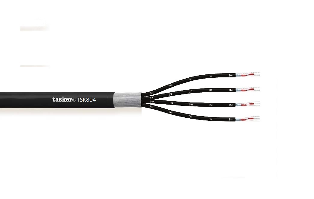 TASKER CAVO TSK804 4x2x0,14 NERO - BOB. MT. 100
