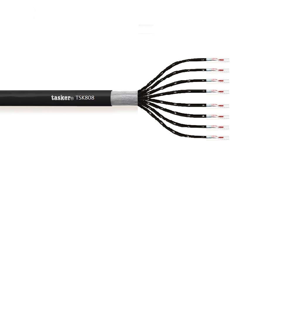 TASKER CAVO TSK808 8x2x0,14 NERO - BOB. MT. 100