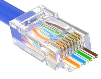 Spina RJ45 connettore con fori passanti Cat5e UTP - immagine 2
