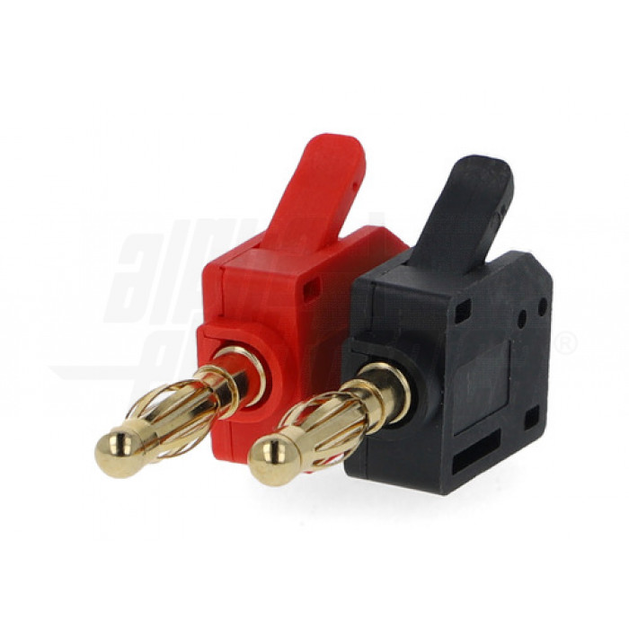 Kit 2 spine banana 4mm con aggancio a scatto - Rossa e Nera