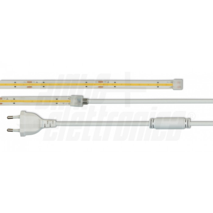 Striscia Led 230Vac COB 480led/m 12W/m IP66 - Bianco naturale - 10m