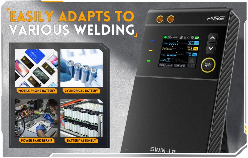 SWM10 FNIRSI - Saldatrice a Punti Portatile schermo a Colori e Batteria 5000mAh - immagine 4