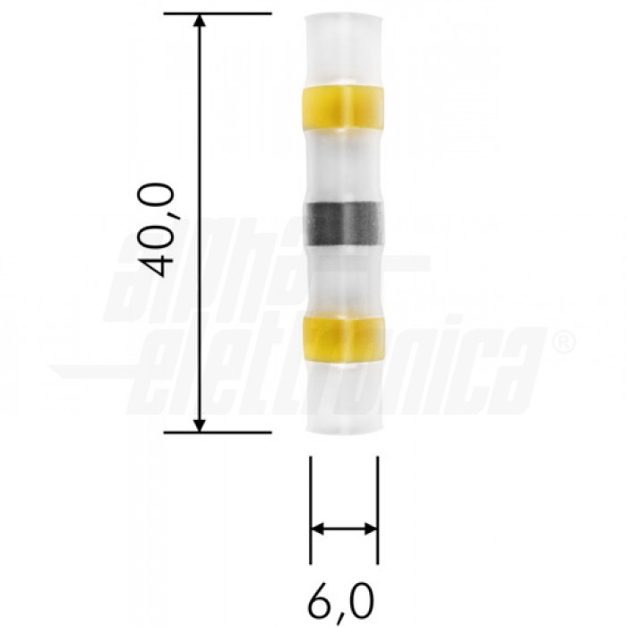 Giunzioni autosaldanti termoretraibili AWG12-10 - 4,00-6,00mmq GIALLO - immagine 2