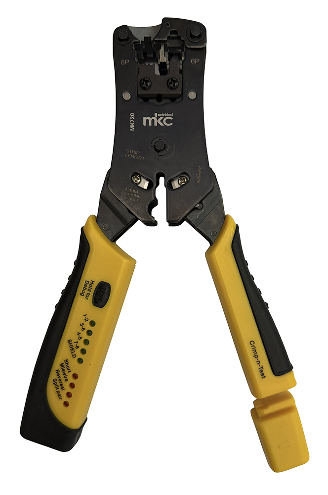 MK720 Pinza crimpatrice 2 in 1 TESTER INCORPORATO per 6P-8P RJ11, RJ12 - immagine 2