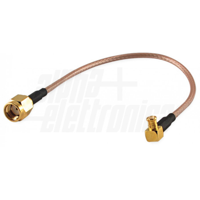 Cavetto RP-SMA Maschio - Plug MCX 90° 0,15m