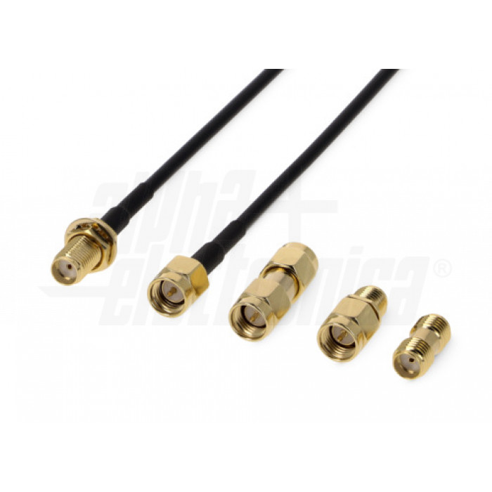 Cavo coassiale RG174 SMA Maschio SMA Femmina 10m inclusi 3 adattatori