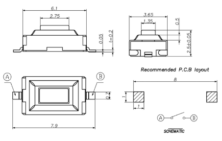 Micropulsante SMD OFF-(ON) 2 posizione - immagine 2
