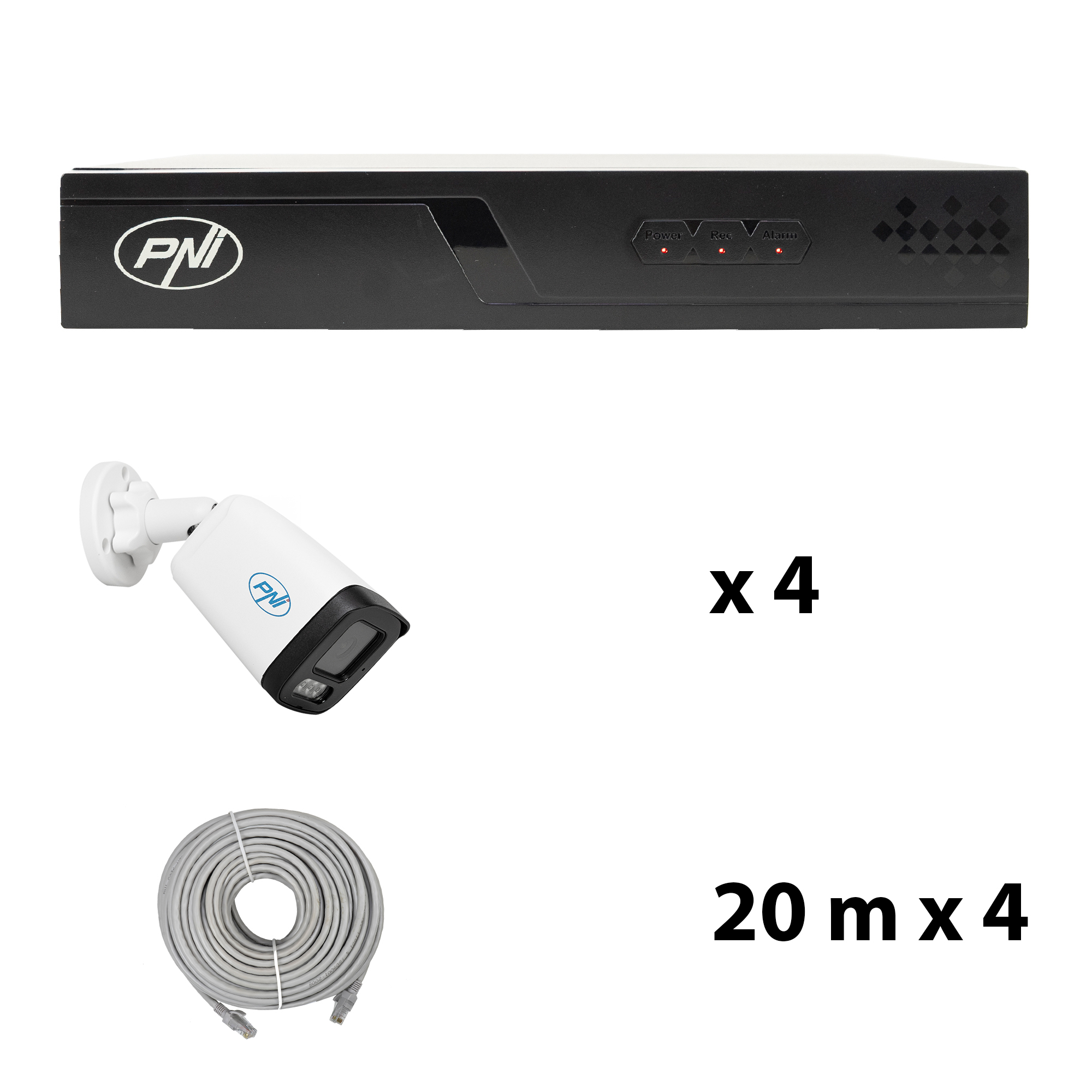 Kit di videosorveglianza IP710J POE NVR 4 telecamere 4 cavi UTP CAT6