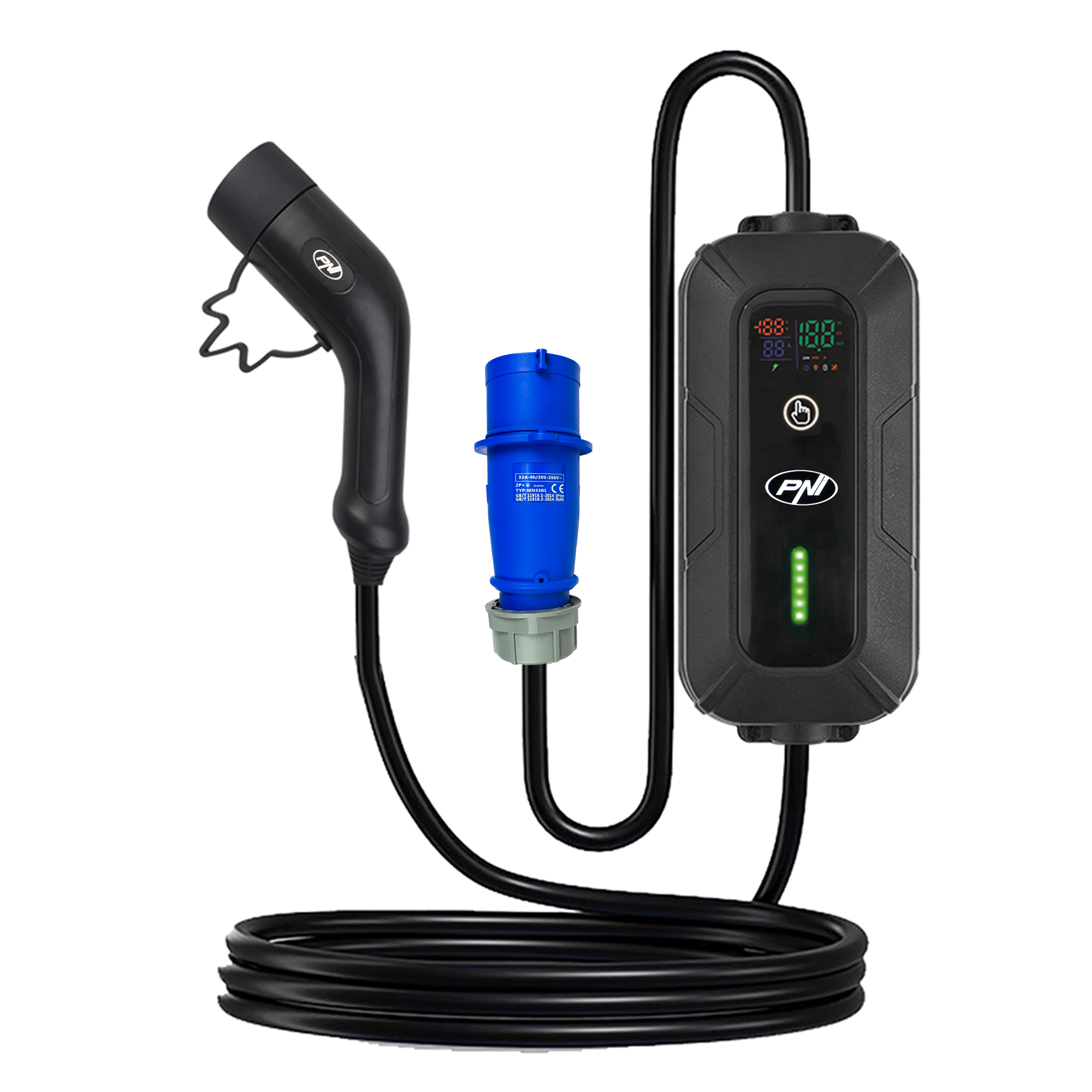 KW7 Caricabatterie portatile 32A 7.4K per auto elettriche