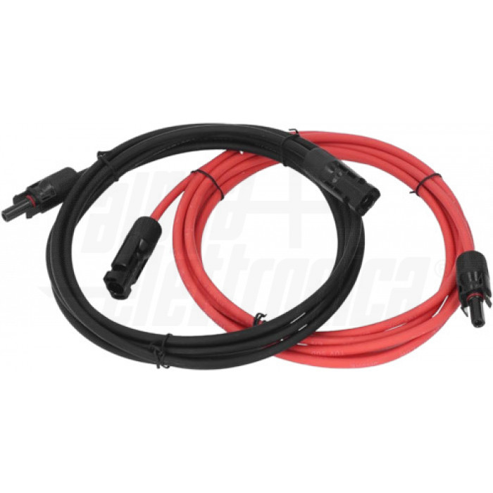 Kit prolunga fotovoltaico con connettori 1,5m 1x4mmq rosso e nero