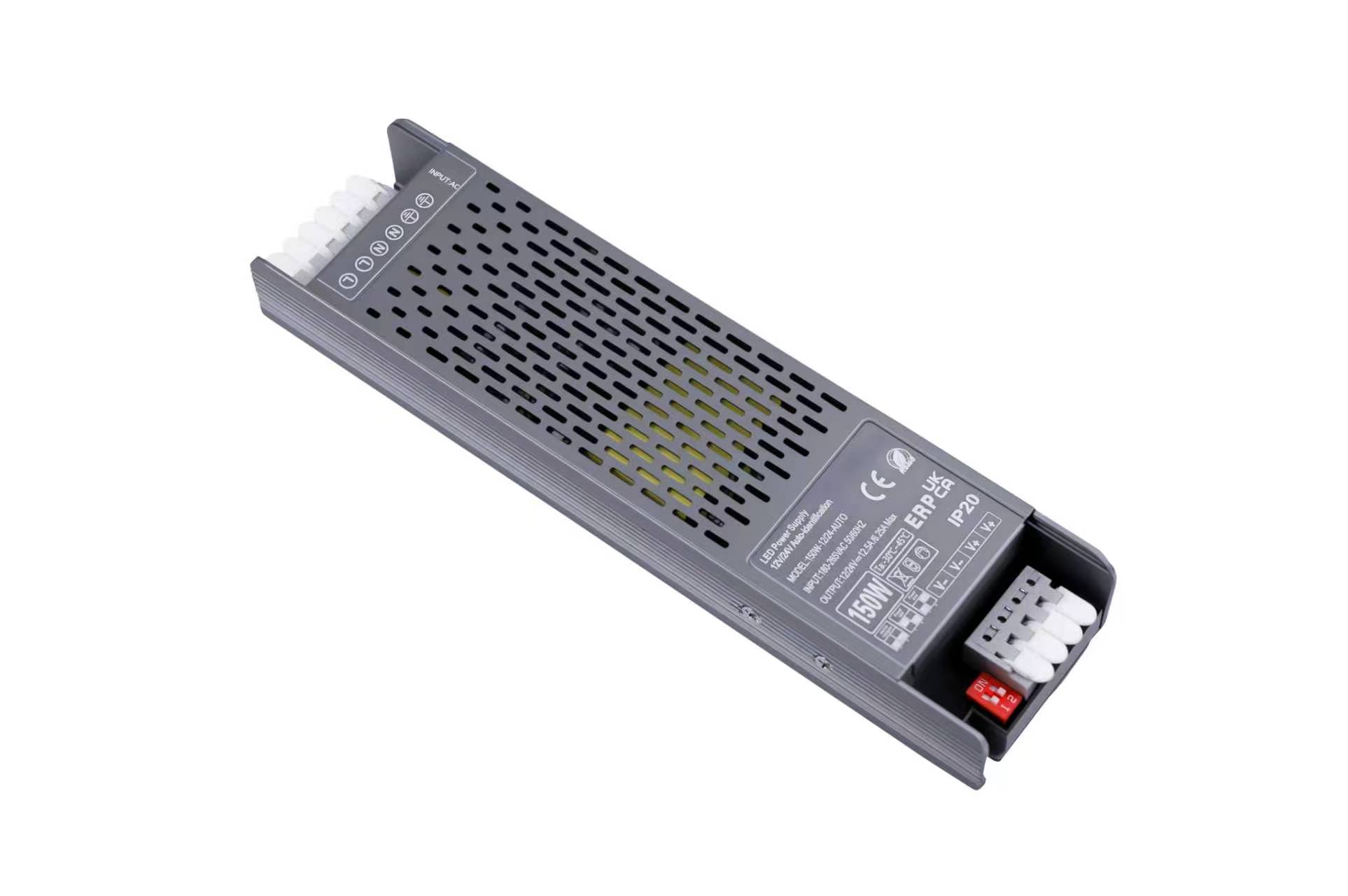 SDV-150W-12/24V Alimentatore DUAL VOLTAGE 150W slim con morsetti