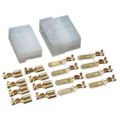 Kit blocchetto maschio-femmina 8 poli faston passo 6,35mm