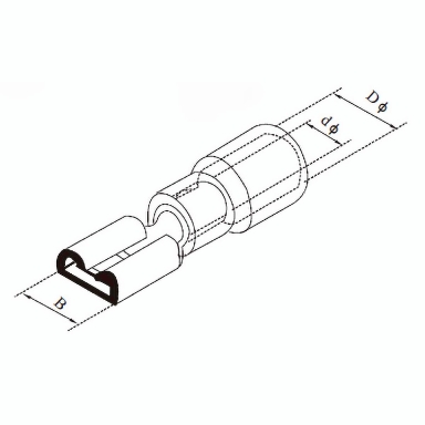 Presa FASTON preisolata 6,35mm BLU - conf. 25pz - immagine 2