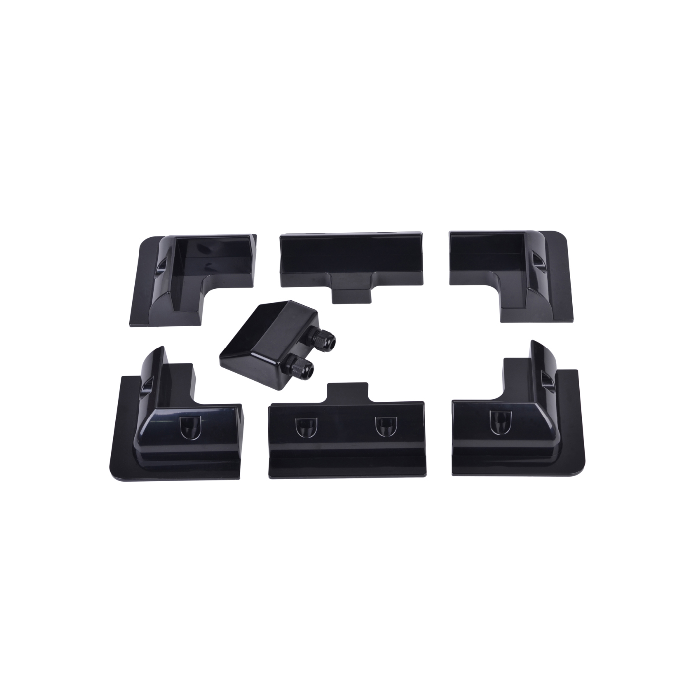 AS06 Kit 7pz per supporto angolare nero ABS
