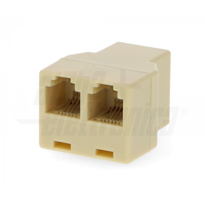 Adattatori telefonici modulari RJ11 / RJ14 6P4C da presa a doppia presa