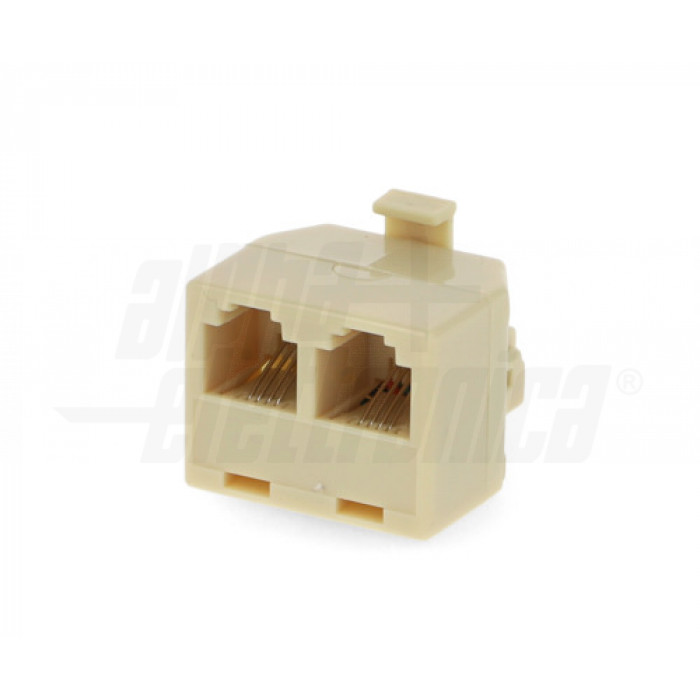Adattatori telefonici modulari RJ11 / RJ14 6P4C da spina a doppia presa