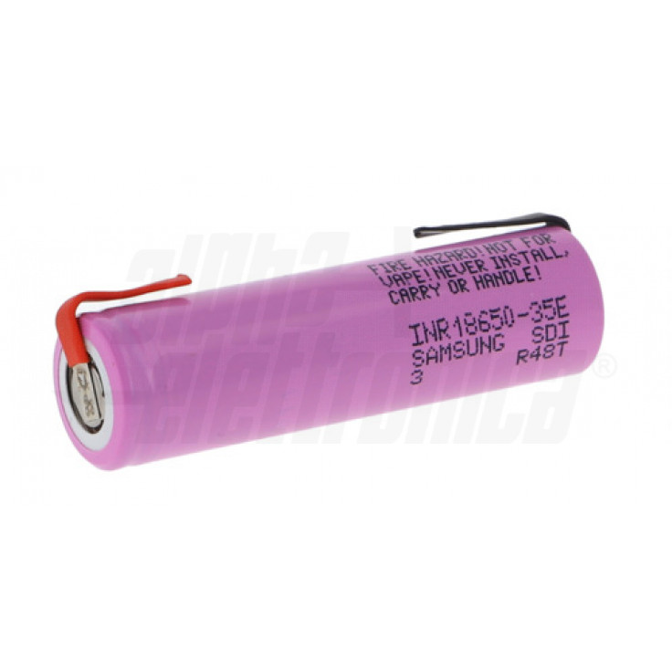Batteria ricaricabile Li-ion 18650 3,6V 3350mAh - SAMSUNG INR18650-35E - SENZA CIRCUITO DI PROTEZIONE