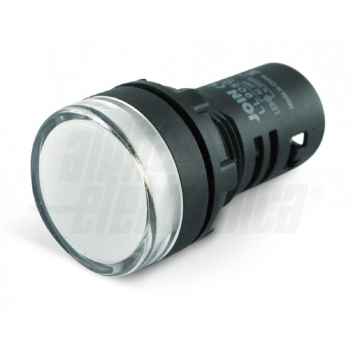 Indicatore Led 22mm da pannello - 230Vac - Bianco