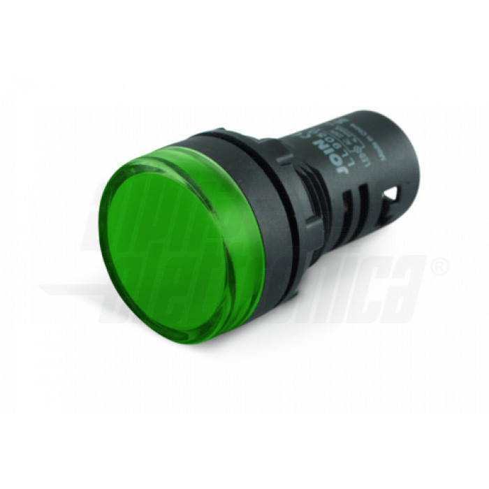 Indicatore Led 22mm da pannello - 230Vac - Verde
